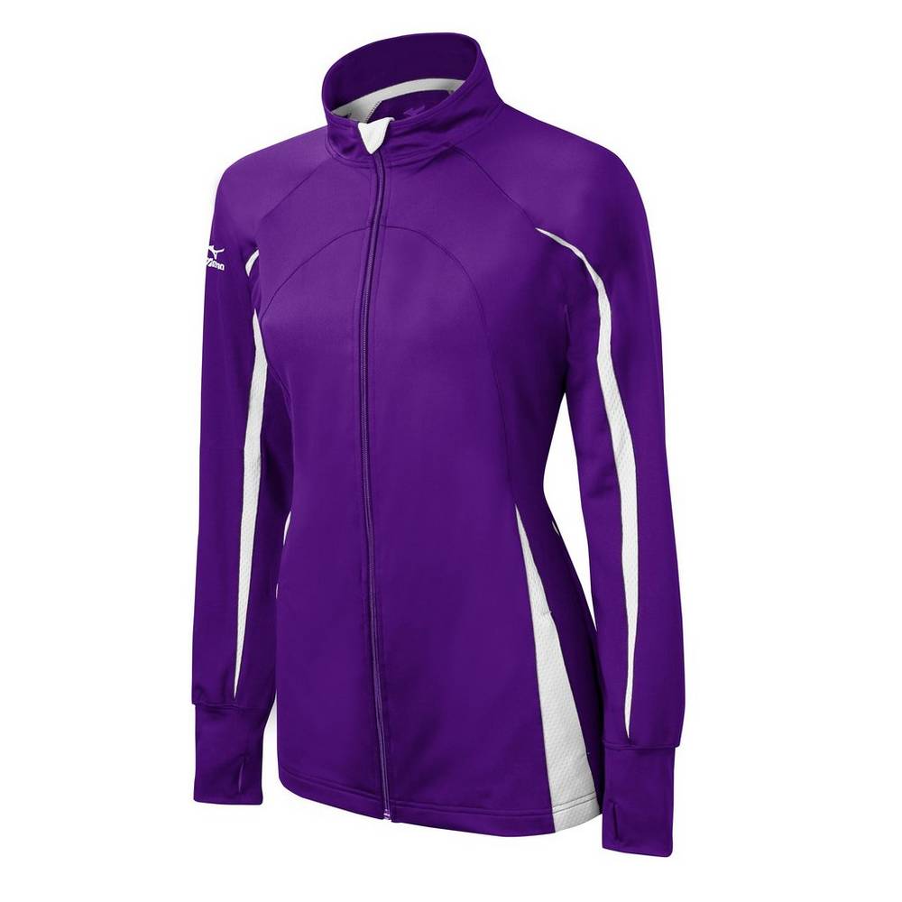 Womens Mizuno Elite 9 Focus Full-Zip Jacket Purple/White Philippines (BGYWPL697)